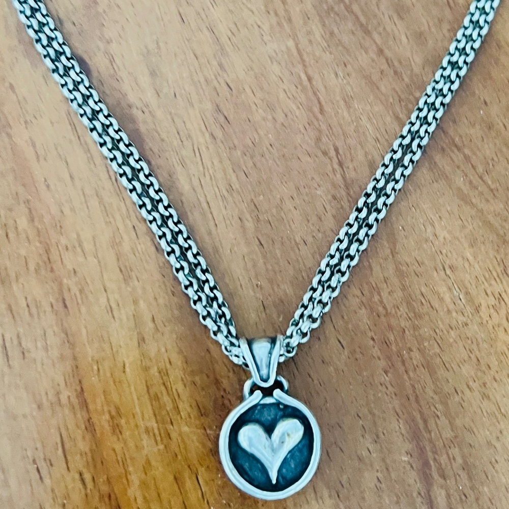 Choker Necklace With A Heart Pendant - (8" when clasped)